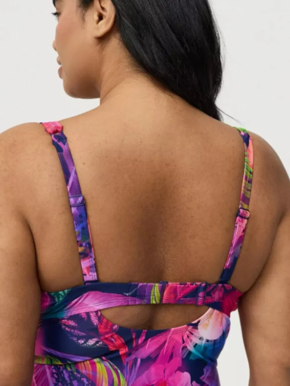 BRAND NEW NWT Pink Multicolor Tropical Floral Print Swimsuit 4X (26 - D/DD)